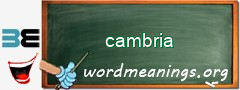 WordMeaning blackboard for cambria